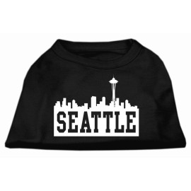 Mirage Pet Products 8-Inch Seattle Skyline Screen Print Shirt for Pets X-Small Black