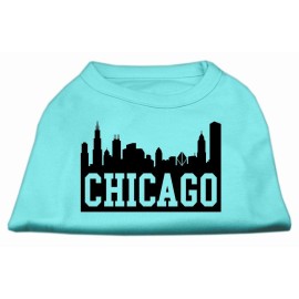 Mirage Pet Products 18-Inch chicago Skyline Screen Print Shirt for Pets XX-Large Aqua