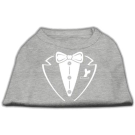 Mirage Pet Products Tuxedo Screen Print Shirt for Pets Large grey