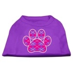 Mirage Pet Products Argyle Paw Pink Screen Print Shirt Purple XS (8)