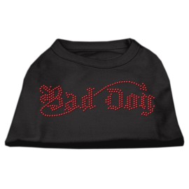 Mirage Pet Products 12-Inch Bad Dog Rhinestone Print Shirt for Pets Medium Black