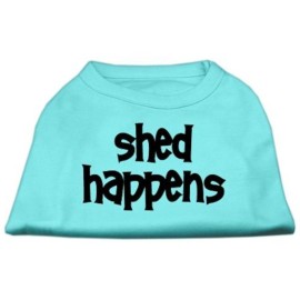 Mirage Pet Products 14-Inch Shed Happens Screen Print Shirts for Pets Large Aqua