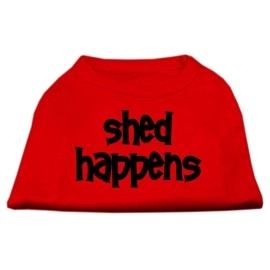 Mirage Pet Products 14-Inch Shed Happens Screen Print Shirts for Pets Large Red