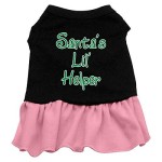 Mirage Pet Products 18-Inch Santas Lil Helper Screen Print Dress, XX-Large, Black with Pink