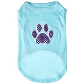Mirage Pet Products Purple Swiss Dot Paw Screen Print Shirt Aqua XL (16)