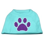 Mirage Pet Products Purple Swiss Dot Paw Screen Print Shirt Aqua XXL (18)