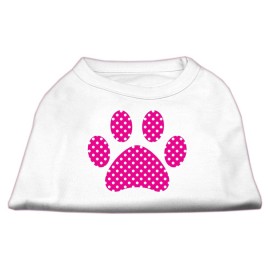 Mirage Pet Products Purple Swiss Dot Paw Screen Print Shirt White XXL (18)