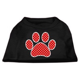 Mirage Pet Products Red Swiss Dot Paw Screen Print Shirt Black XXXL (20)