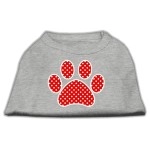 Mirage Pet Products Red Swiss Dot Paw Screen Print Shirt grey XXXL (20)