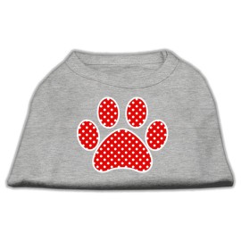 Mirage Pet Products Red Swiss Dot Paw Screen Print Shirt grey XXXL (20)