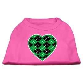 Mirage Pet Products Argyle Heart green Screen Print Shirt Bright Pink (14)