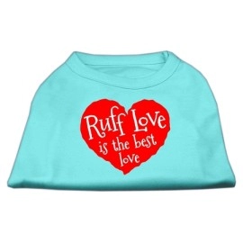 Mirage Pet Products Ruff Love Screen Print Shirt Aqua Sm (10)