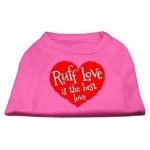 Mirage Pet Products Ruff Love Screen Print Shirt Bright Pink XL (16)