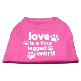 Mirage Pet Products Love is a Four Leg Word Screen Print Shirt Bright Pink Sm (10)