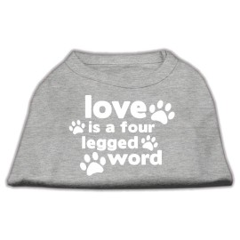 Mirage Pet Products Love is a Four Leg Word Screen Print Shirt grey XXXL (20)