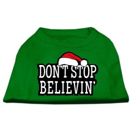 Mirage Pet Products 12-Inch Dont Stop Believin Screenprint Shirts for Pets Medium Emerald green