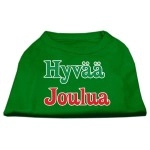 Mirage Pet Products 12-Inch Hyvaa Joulua Screen Print Shirts for Pets Medium Emerald green