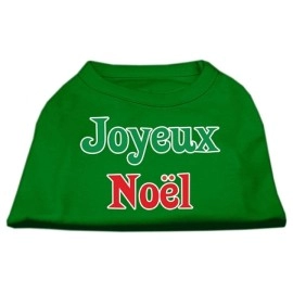 Mirage Pet Products 14-Inch Joyeux Noel Screen Print Shirts for Pets Large Emerald green