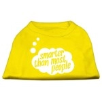 Mirage Pet Products 18-Inch Smarter Than Most People Screen Printed Dog Shirts XX-Large Yellow