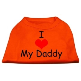 Mirage Pet Products 18-Inch I Love My Daddy Screen Print Shirts for Pets XX-Large Orange