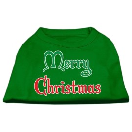 Mirage Pet Products 12-Inch Merry christmas Screen Print Shirts for Pets Medium Emerald green