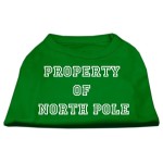 Mirage Pet Products 16-Inch Property of North Pole Screen Print Shirts for Pets X-Large Emerald green