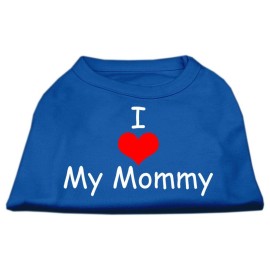 Mirage Pet Products 12-Inch I Love My Mommy Screen Print Shirts for Pets Medium Blue