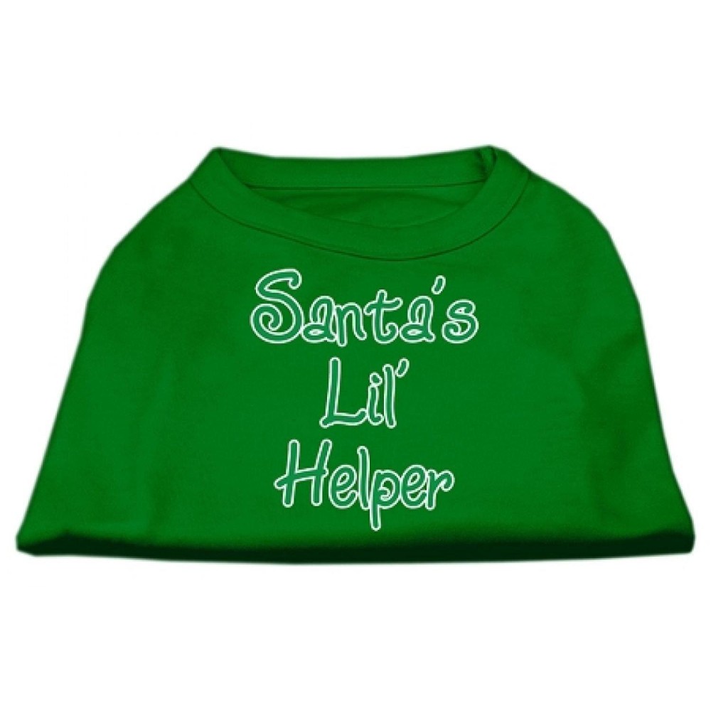 Mirage Pet Products 16-Inch Santas Lil Helper Screen Print Shirts for Pets X-Large Emerald green