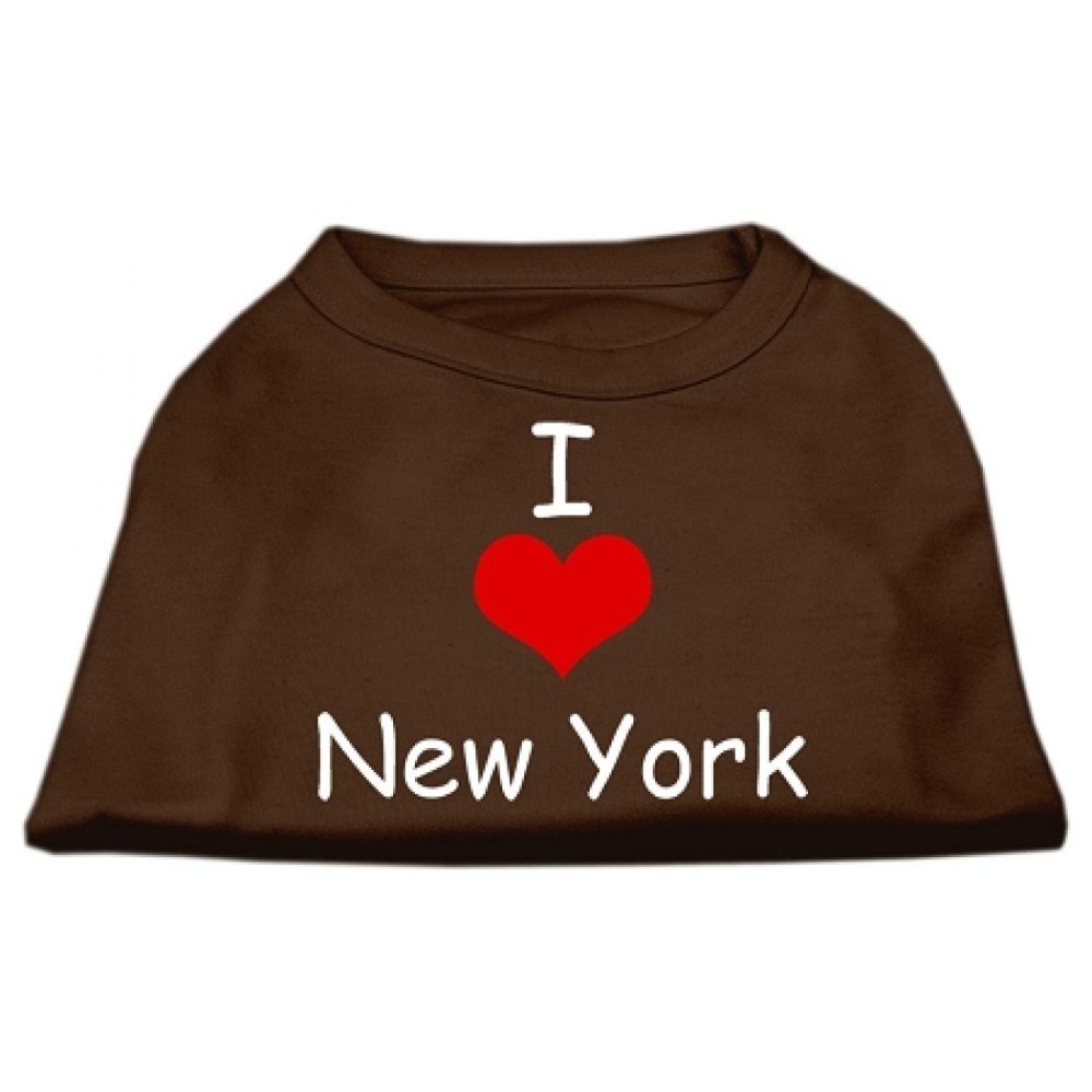 Mirage Pet Products 20-Inch I Love New York Screen Print Shirts for Pets 3X-Large Brown