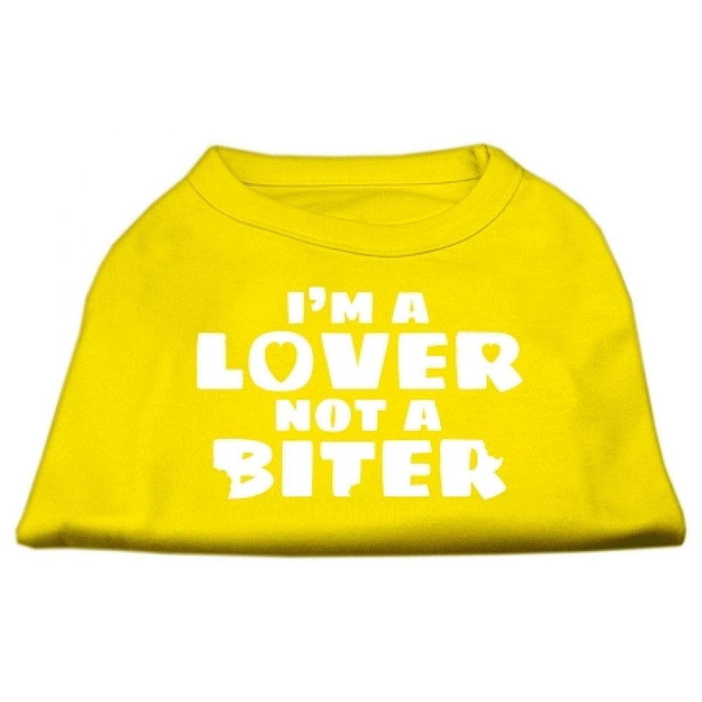 Mirage Pet Products 20-Inch Im a Lover Not a Biter Screen Printed Dog Shirts 3X-Large Yellow