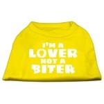 Mirage Pet Products 20-Inch Im a Lover Not a Biter Screen Printed Dog Shirts 3X-Large Yellow