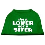 Mirage Pet Products 10-Inch Im a Lover Not a Biter Screen Printed Dog Shirts Small Emerald green