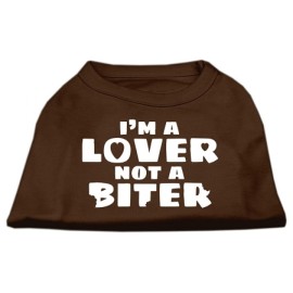 Mirage Pet Products 18-Inch Im a Lover Not a Biter Screen Printed Dog Shirts XX-Large Brown