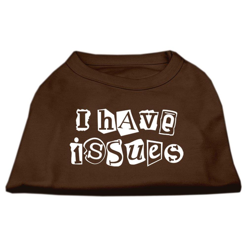 Mirage Pet Products 10-Inch I Have Issues Screen Printed Dog Shirts Small Brown