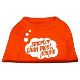 Mirage Pet Products 8-Inch Smarter Than Most People Screen Printed Dog Shirts X-Small Orange