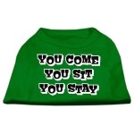 Mirage Pet Products 10-Inch You comeYou SitYou Stay Screen Print Shirts for Pets Small Emerald green