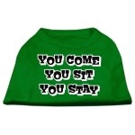 Mirage Pet Products 12-Inch You comeYou SitYou Stay Screen Print Shirts for Pets Medium Emerald green