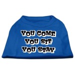 Mirage Pet Products 10-Inch You comeYou SitYou Stay Screen Print Shirts for Pets Small Blue