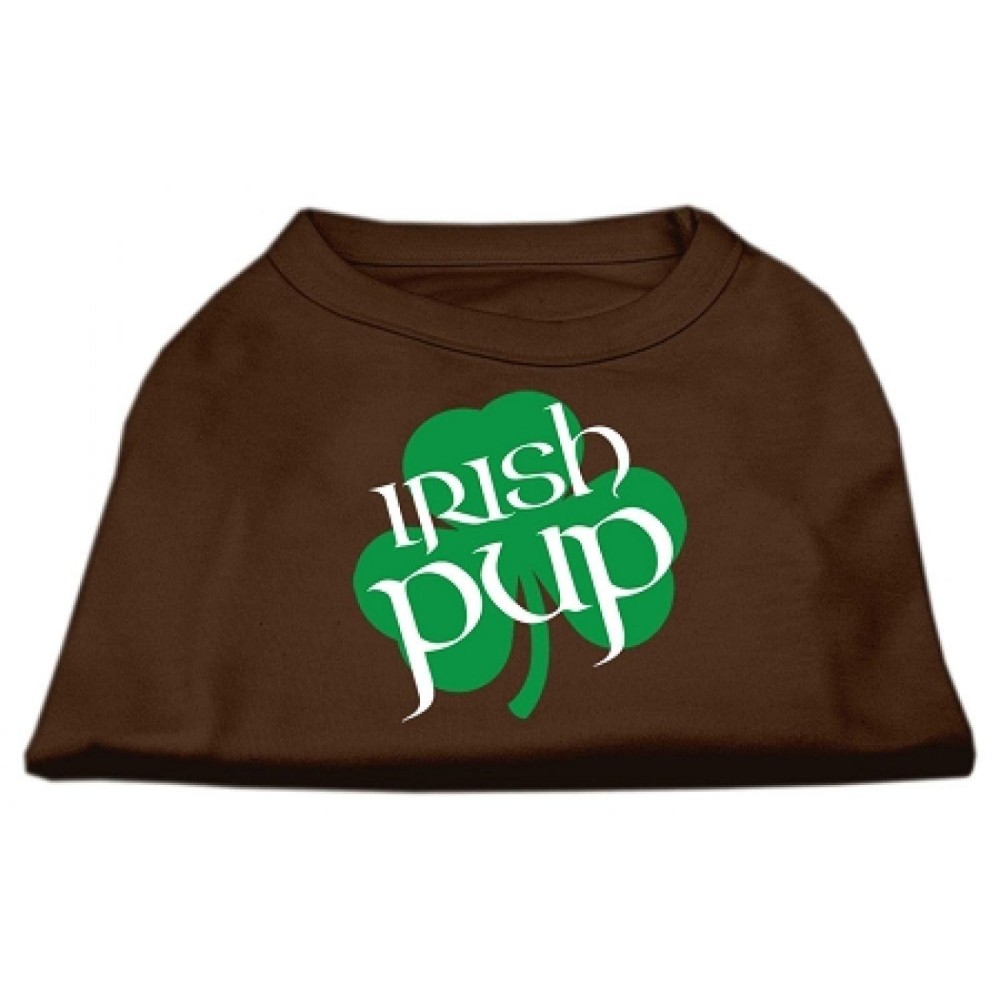 Mirage Pet Products 12-Inch Irish Pup Screen Print Shirt for Pets Medium Brown