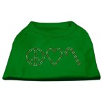 Mirage Pet Products 12-Inch Peace Love and candy canes Print Shirt for Pets Medium Emerald green