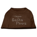 Mirage Pet Products 12-Inch I Believe in Santa Paws Print Shirt for Pets Medium Brown