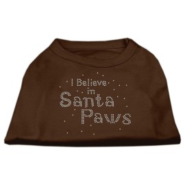 Mirage Pet Products 12-Inch I Believe in Santa Paws Print Shirt for Pets Medium Brown