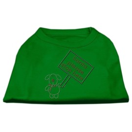 Mirage Pet Products 14-Inch Santa Stop Here Print Shirt for Pets Large Emerald green