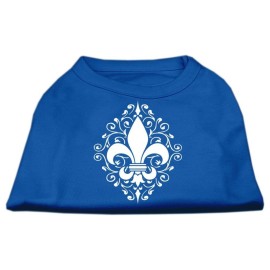 Mirage Pet Products Henna Fleur De Lis Screen Print Shirt X-Small Blue