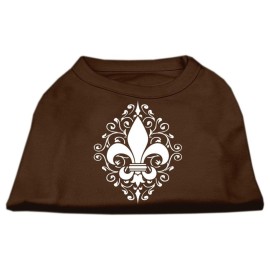 Mirage Pet Products Henna Fleur De Lis Screen Print Shirt X-Small Brown