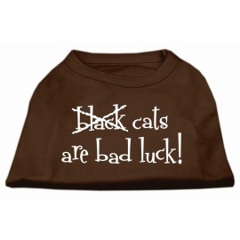 Mirage Pet Products Black cats Are Bad Luck Screen Print Shirt X-Small Brown