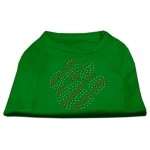 Mirage Pet Products 12-Inch Holiday Paw Rhinestone Print Shirt for Pets Medium Emerald green