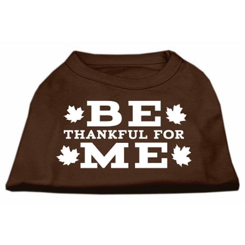 Mirage Pet Products Be Thankful for Me Screen Print Shirt Medium Brown