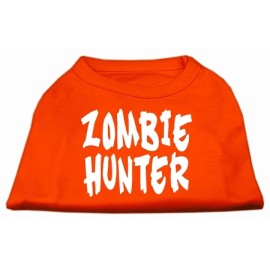 Mirage Pet Products 8-Inch Zombie Hunter Screen Print Shirt for Pets X-Small Orange