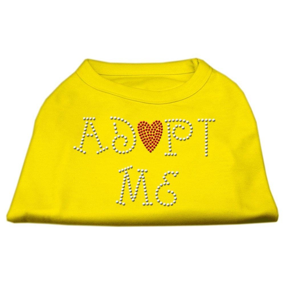 Mirage Pet Products 12-Inch Adopt Me Rhinestone Print Shirt for Pets Medium Yellow